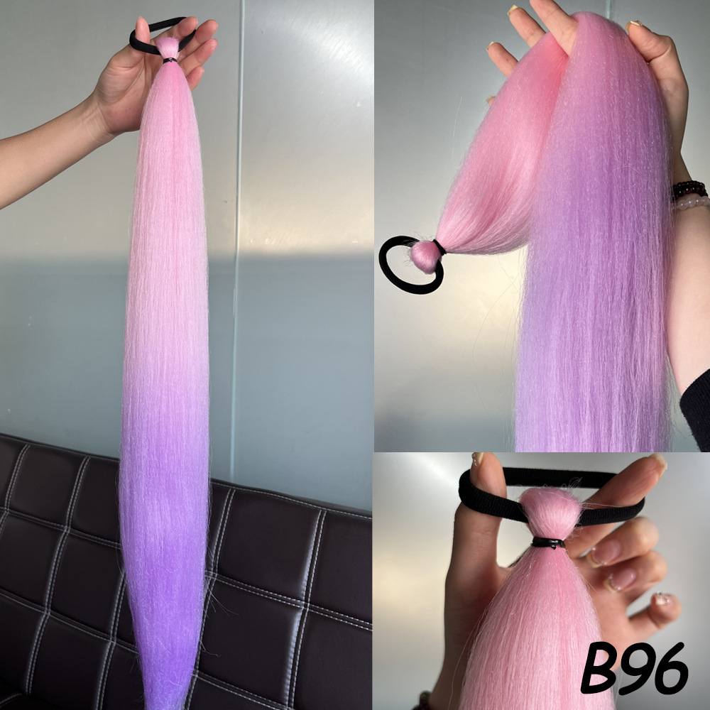 2 piezas de niños niñas pelucas elásticas pelucas de cola de caballo boxeo trenzas de cuerda elástica colorida trenzas de cola de caballo trenzas