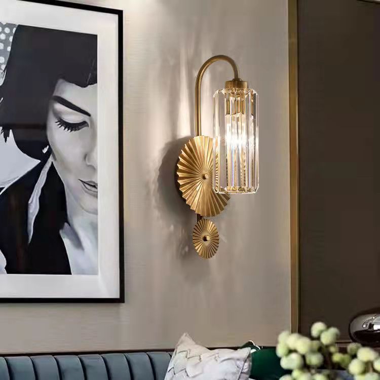 Pasillo de cristal de pared de fondo simple para lámpara de pared de dormitorio lámpara de cabeza de pasillo lámpara de pared de fondo lámpara de cabecera luz eléctrica transfronteriza