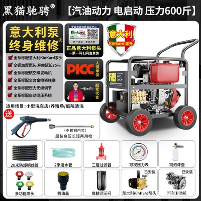 Commercial Mobile Industrial Grade Water – Car washing machine - medium-to-large-car-washeslarge-breeding-farms-italian-brand-pump-head-gasoline-power-20m-steel-wire-pipeelectric-start