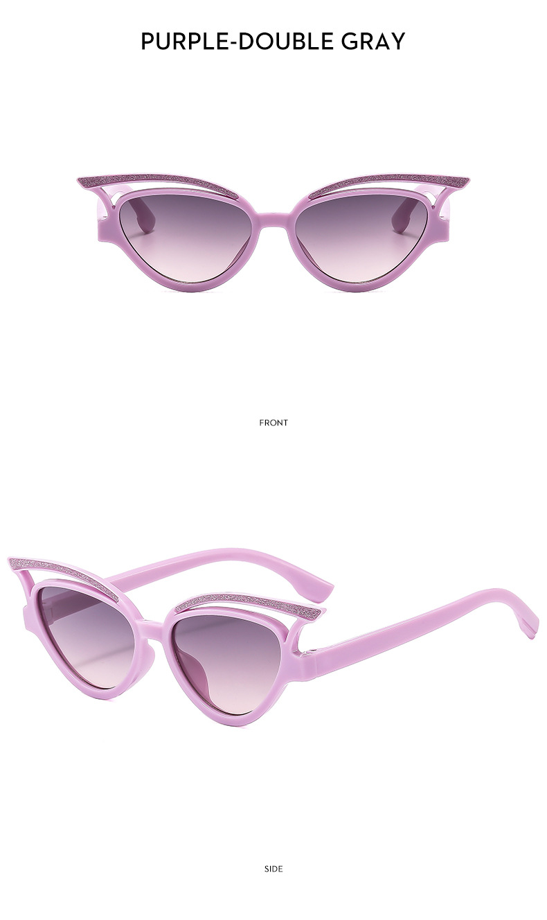 45g Weight Full Frame Glasses Structure Sunglasses Classification PC, UV400 Protection Lens Material Cat Eye Glasses Style Travel, Party Occasion Solid Color Pattern All Seasons Season Women's Gender Sweet, Classic Style Style Sweet Classic Style Solid Color PC UV400 Protection Cat Eye Full Frame Kids Sunglasses 13