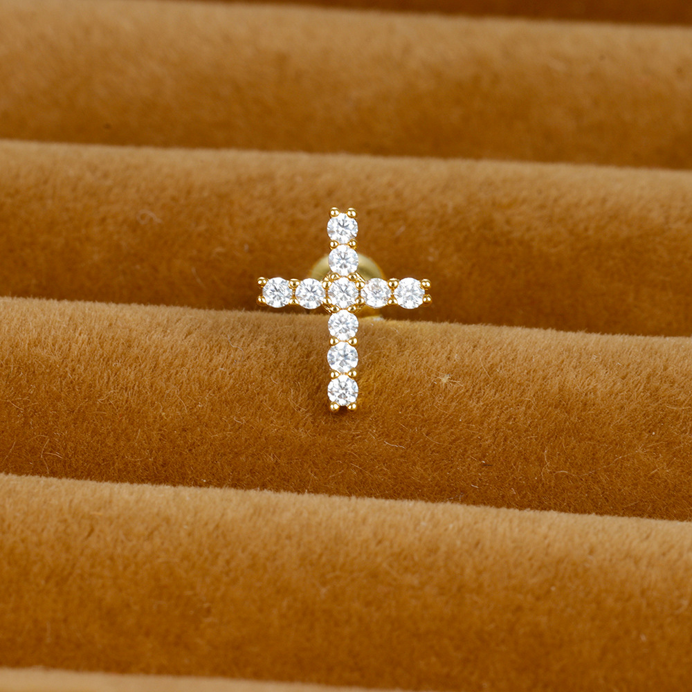 3g Weight Zircon Inlay Material Ear Studs Classification 1 Piece Quantity Daily, Street Occasion Stainless Steel Material Star, Heart Shape, Crown Pattern Women's Gender Plating, Inlay Design Simple Style Style 1 Piece Simple Style Star Heart Shape Crown Plating Inlay Stainless Steel Zircon Ear Studs 5