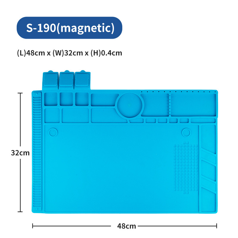 YGtools almohadilla de trabajo de reparación digital electrónica anticorrosión resistente a altas temperaturas con reparación magnética almohadilla de aislamiento de silicona IC