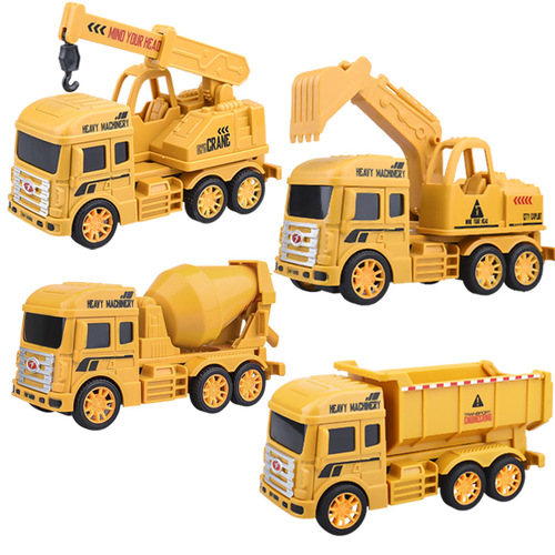 Children's engineering vehicle set excavator model drop-resistant mixer truck crane toy kindergarten small gifts wholesale