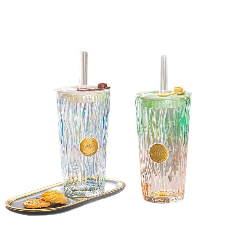 かわいい願いコーヒーカップガラスクリエイティブ高価値ガラスストローカップ会議サインインギフト卸売|undefined
