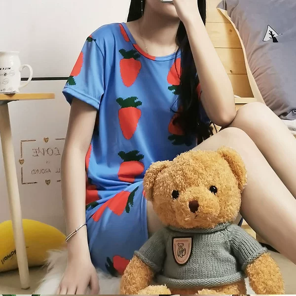 S blue big radish short set