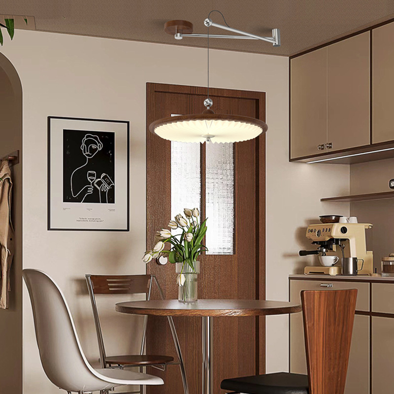 Candelabro de restaurante basculante desplazable estilo americano minimalista wabi-ji nogal protección ocular creativa barra de bar luz de comedor