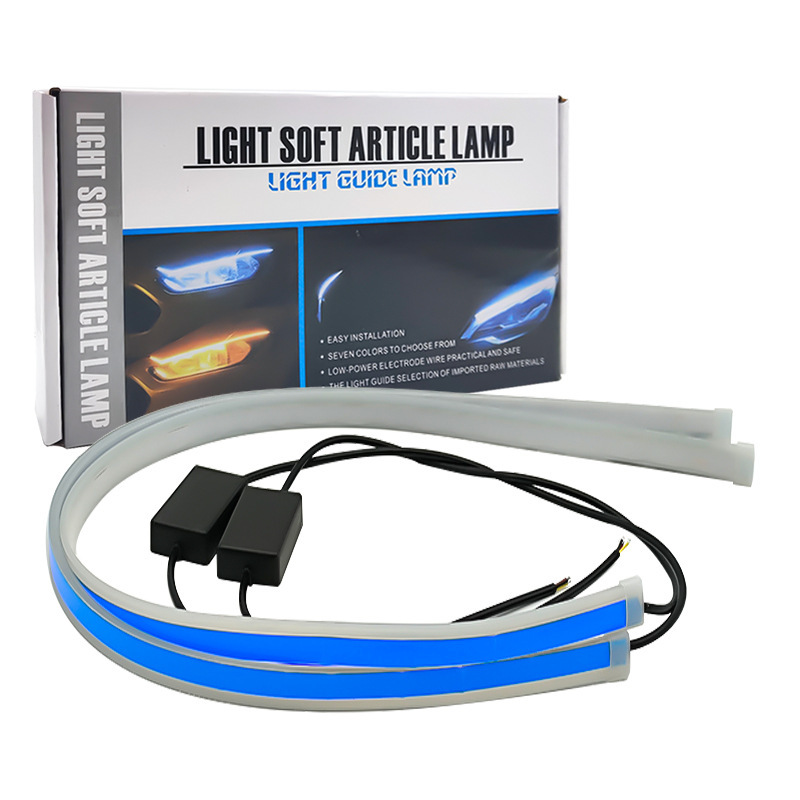 24v de dos colores flujo de luz diurna especial para camiones, luz de guía LED ultra delgada, luz de dirección impermeable universal image 2