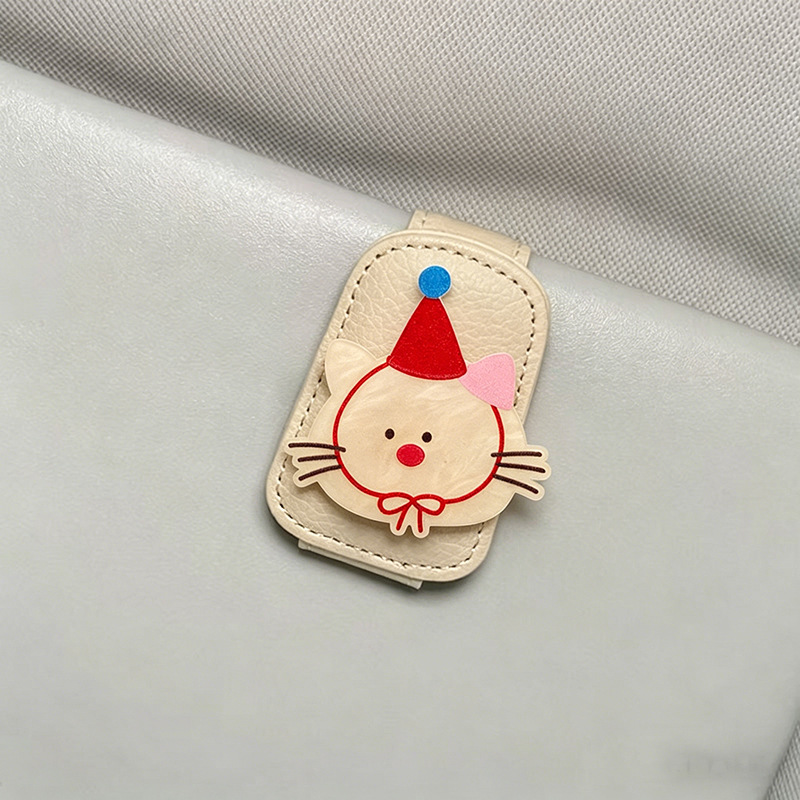 Cute Cartoon Glasses Clip for Car Storage, Bear-Shaped Sunglasses Holder for Car Sun Visor