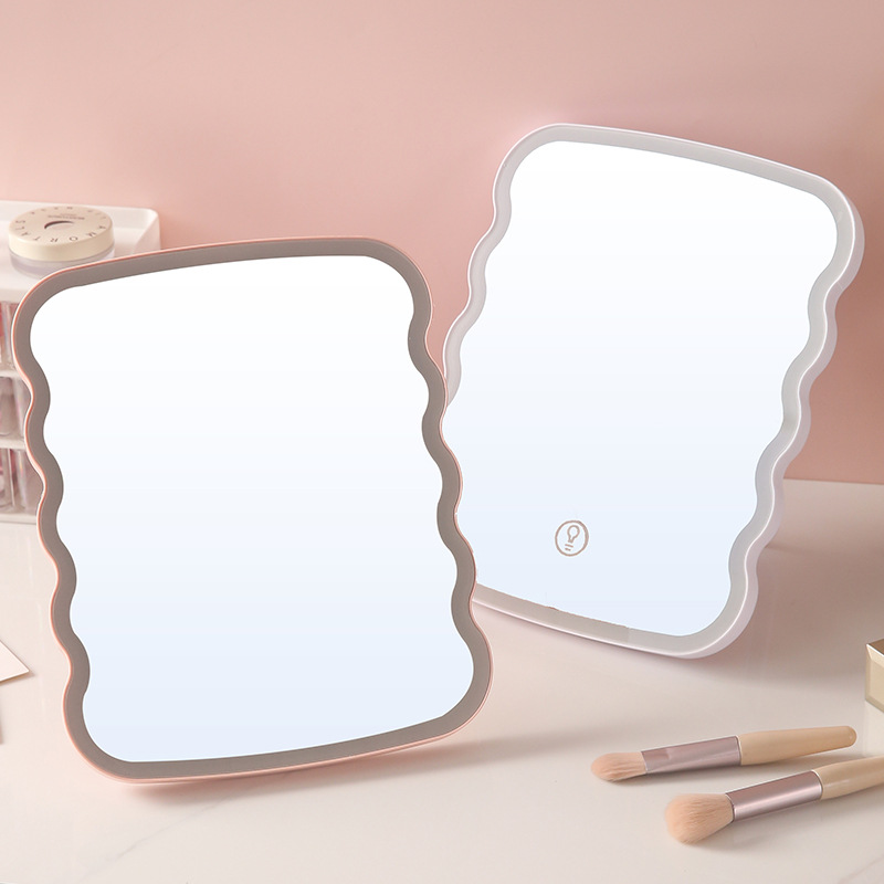 LED con lámpara de maquillaje espejo de estilo diversificado espejo de vestir de escritorio de oficina para estudiantes de alta definición espejo doméstico