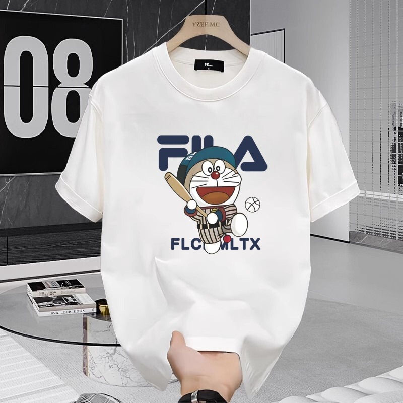 2025 新しい夏のメンズ半袖 Tシャツメンズトレンディなブランドメンズラウンドネックトップライト高級インプリント Tシャツ紳士服|undefined