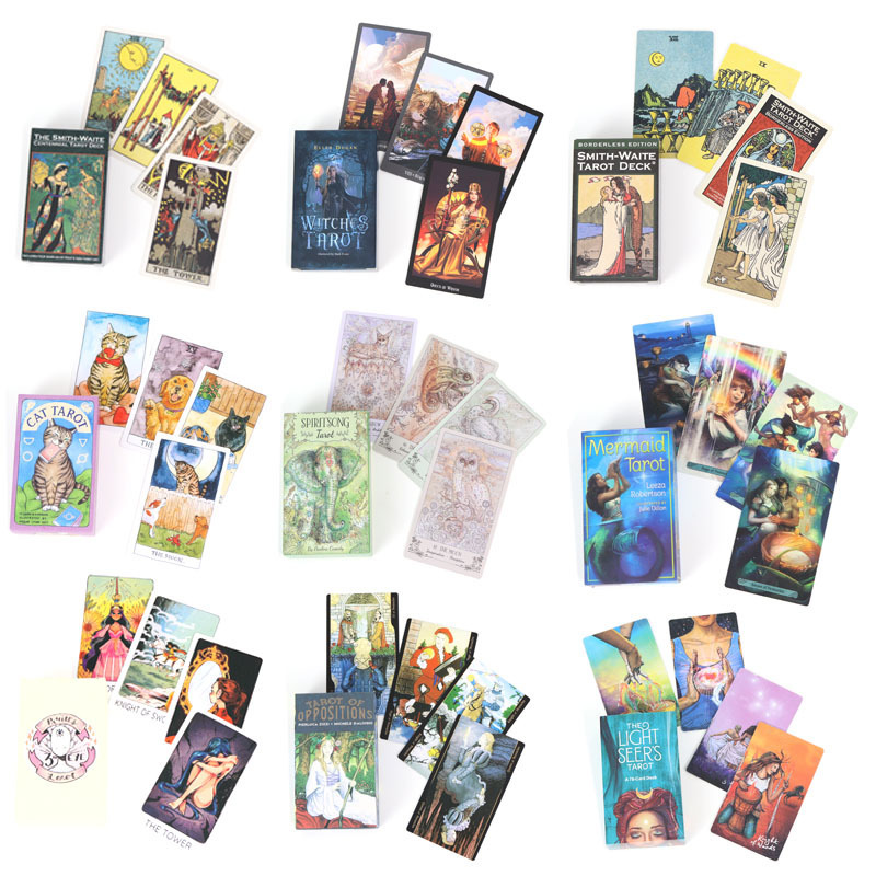 12X7Cm English Tarot Card Large Size Waite Smith Spirit Eye Bright Prophet with Paper English Manual