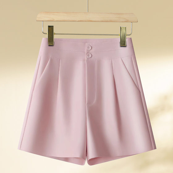Pink Suit Shorts Women's 2025 New Summer Thin High Waist A- line Pants Casual Pants Spring and Summer Hot Pants