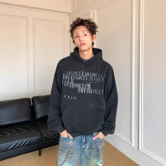 Compac美式复古潮牌卫衣男春秋重磅高级感宽松情侣连帽卫衣