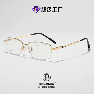 高智感半框女金属方框素颜平光镜男眼镜跨境复古批发镜框外贸商务