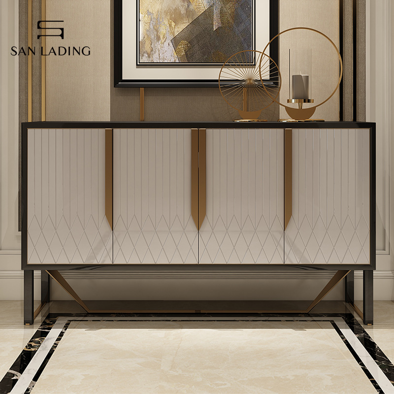 Light Luxury Minimalist Entrance Cabinet Decorative Cabinet Modern Shoe Cabinet American Solid Wood Sideboard Storage Cabinet Entrance Cabinet