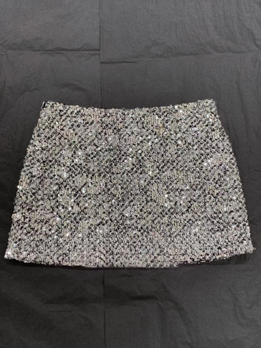YIMENG hot girl short skirt 23 autumn and winter new women's niche design invisible zipper floral nylon sequin skirt