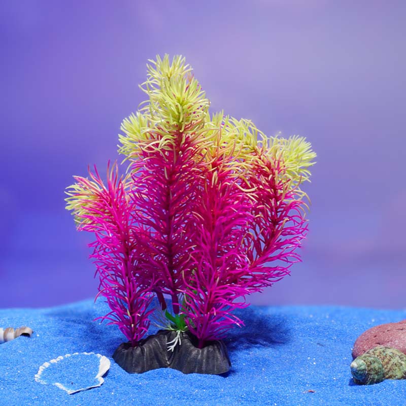 Simulación de plantas acuáticas, flores falsas, acuario, paisaje, algas de hoja de cedro, venta directa de fábrica, pecera al por mayor, caja de arena, plástico decorativo