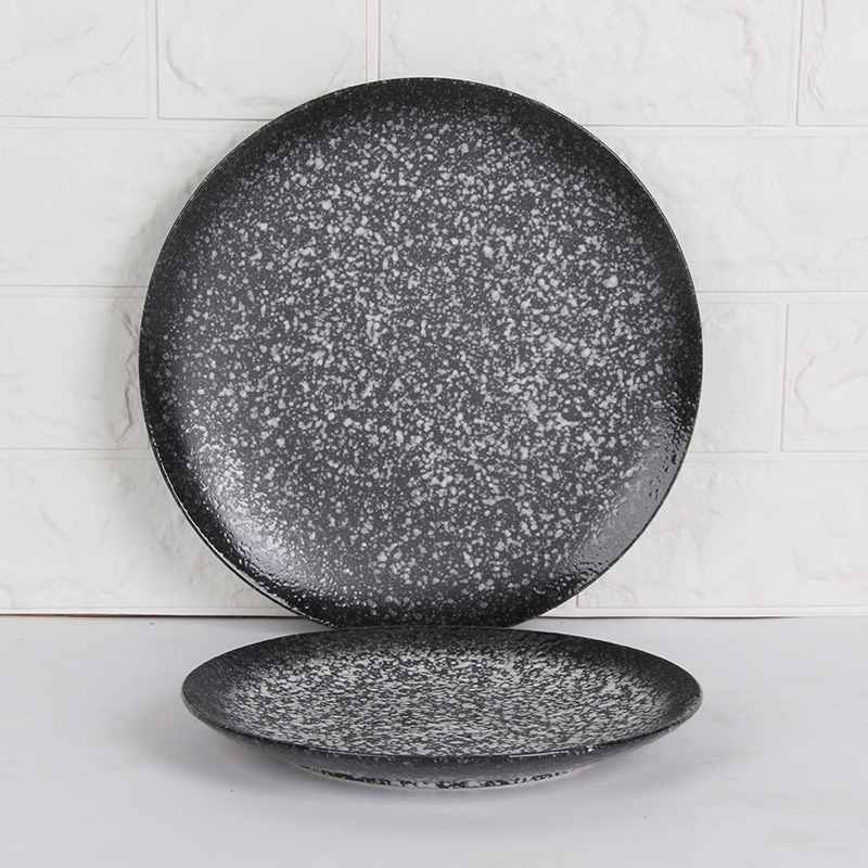 8/10 pulgadas creativo redondo placa de cerámica Hotel hogar plato de cerámica placa plana Placa de fruta placa occidental Placa de carne