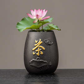 陶瓷水培花盆 茶桌专用 小型绿植容器 简约禅意 桌面装饰小花盆