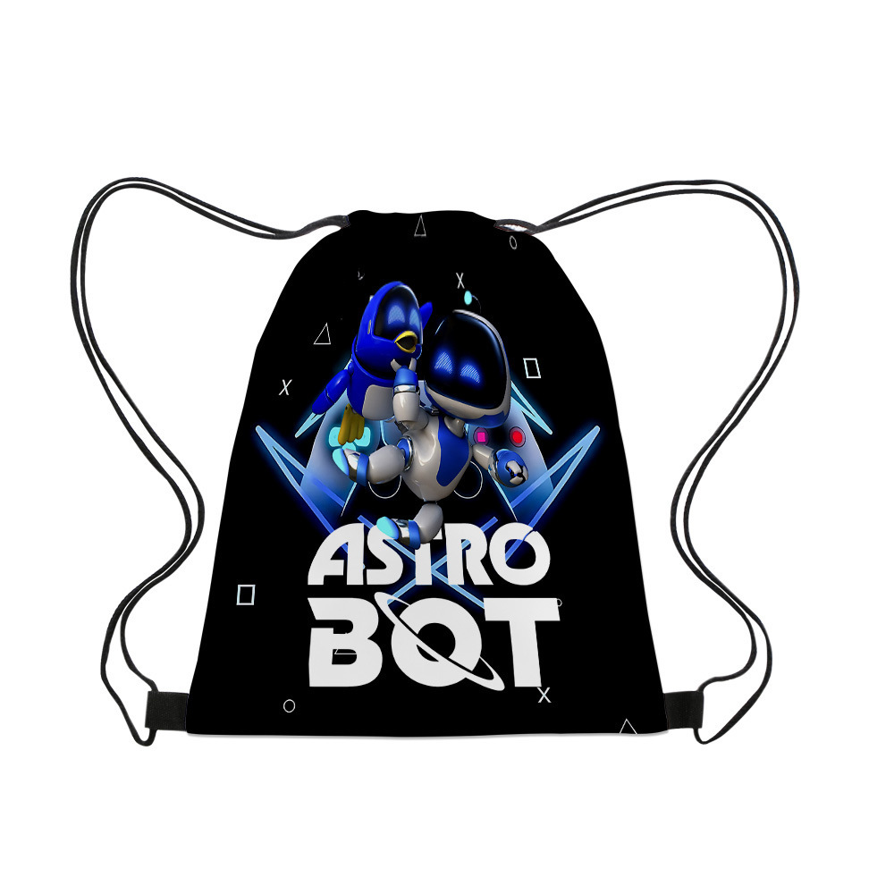 3D 새로운 우주 로봇 아스트로 봇 번들 포켓 휴대용 대용량 DRAWSTRING 학교 가방 발수제