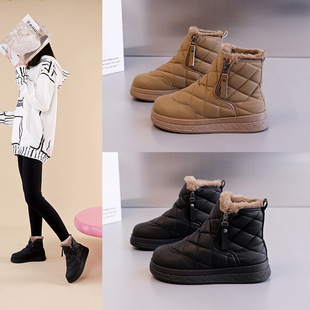 Snow boots women 2024 new winter fleece-lined thick warm high boots thick bottom cotton shoes snow boots DY8888