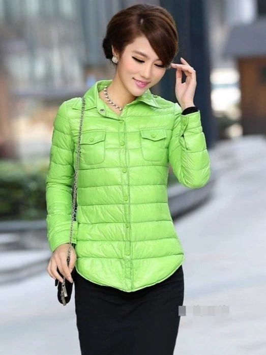 Light thin fitted down jacket, Korean style, white duck down, S–XXL, multiple colors