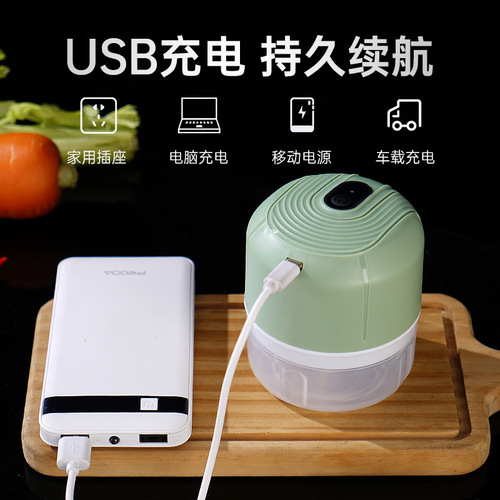 Electric Garlic Masher, Home Use Small-Sized Multi-Functional Blender & Meat Grinder, USB-Charged Vegetable Chopper & Garlic Crusher