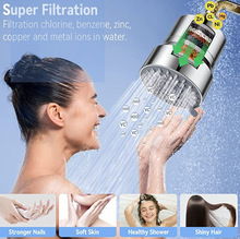 過濾淋浴頭高壓 15 級硬水淋浴過濾器濾芯,美容去除氯和有害物質