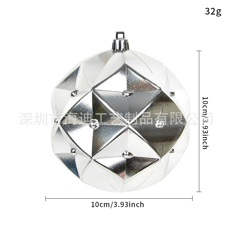 Galvanizado 10CM forma de bola de plástico colgante bola de guirlandas de caña colgante bola de color de Navidad simple viento árbol de Navidad multicolor