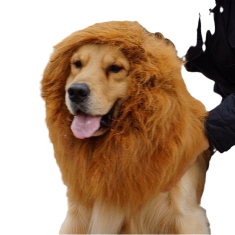 Mascota cabeza de león peluca perro peluca Halloween mascotas suministros Melena León Peluca de perro