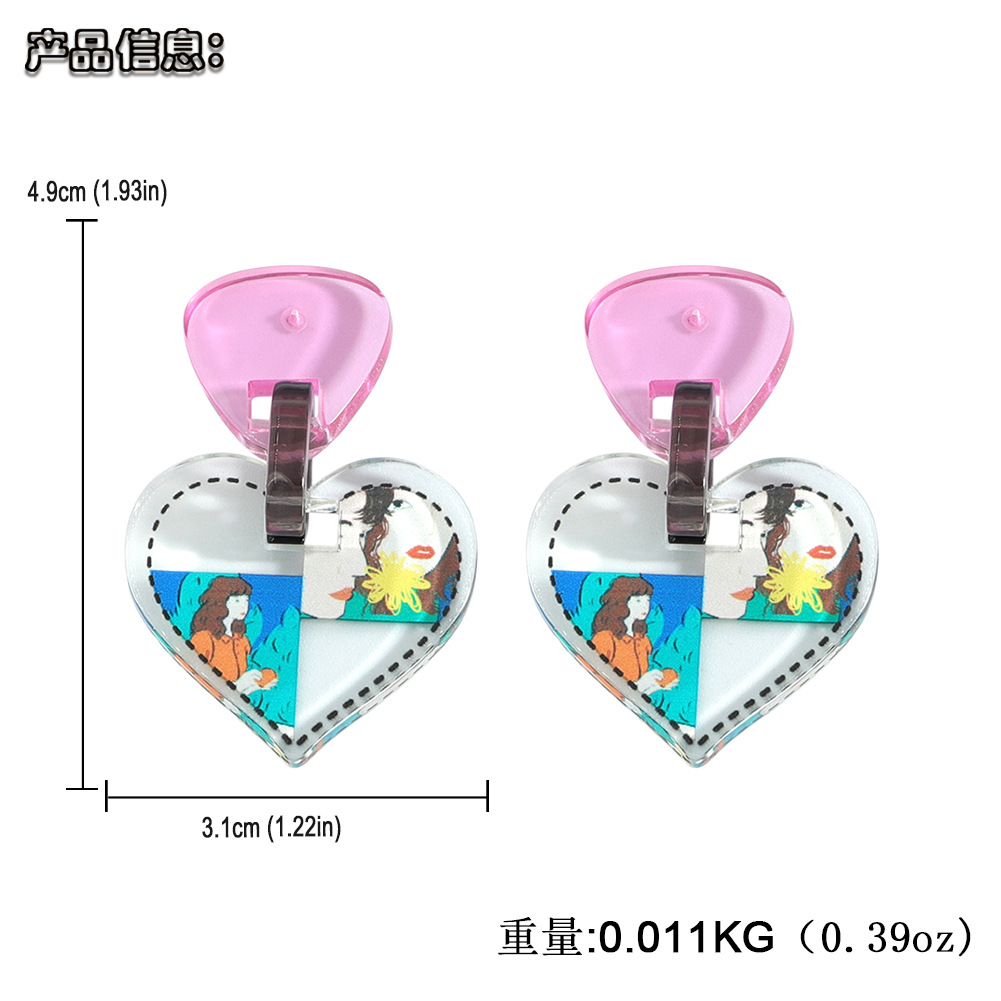 Wholesale Jewelry Cute Cartoon Pattern Irregular Pendant Earrings Nihaojewelry display picture 1