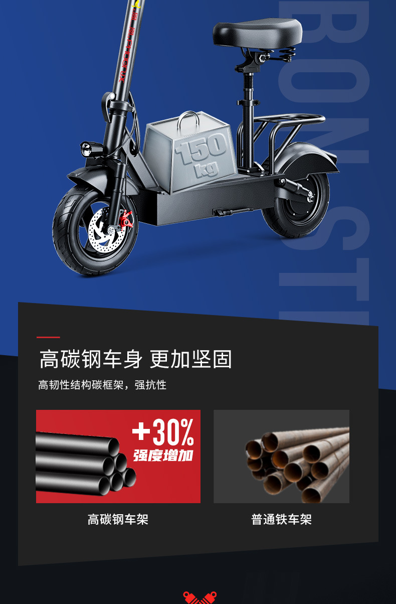 Phoenix Electric Scooter, Two-Wheel Adult Commuter Scooter, Foldable Electric Scooter for Delivery Services