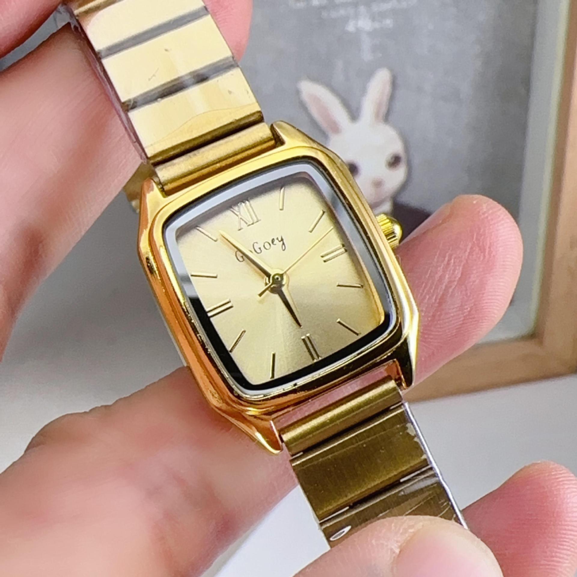 45g Weight Ordinary Glass Mirror Material Alloy Strap Material Watch Classification Pointer Display Type Single Folding Buckle Buckle Style Square Dial Shape Casual, Daily Occasion Quartz Movement Solid Color Pattern Women's Gender Simple Style Style Simple Style Solid Color Single Folding Buckle Quartz Watch Women's Watches 3