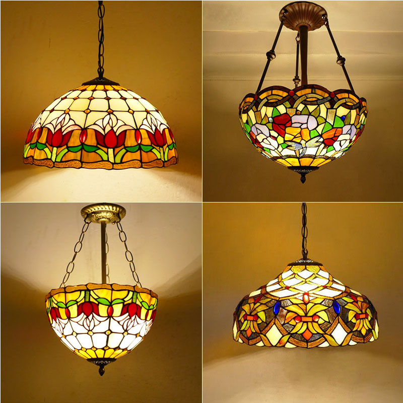 Tiffany simple American country bar Box Cafe chandelier bedroom aisle balcony restaurant front and back lighting Tiffany simple American country bar Box Cafe chandelier bedroom aisle balcony restaurant front and back lighting