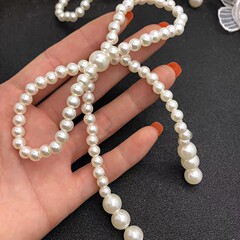 クロスボーダーインインターネット有名人パールストリング弓ケーキ装飾品 diy 荷物キーホルダー靴紐頭飾り花束アクセサリー
