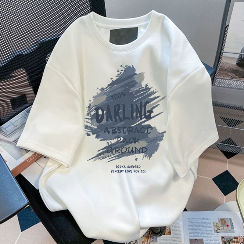 2025 Summer New Men's and Women's Short-sleeved T-shirt Trendy Casual Loose Top Clothes Trendy Brand Couple's Base Shirt Trendy 2025 Summer New Men's and Women's Short-sleeved T-shirt Trendy Casual Loose Top Clothes Trendy Brand Couple's Base Shirt Trendy