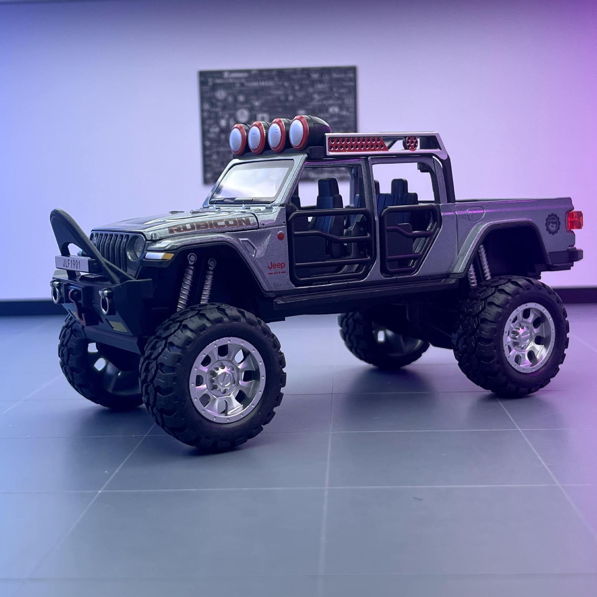 Weili aleación coche modelo 1:32 gran rueda jeep deslizamiento fuera de carretera vehículo puerta con sonido y luz de los hombres de juguete modelo de coche adornos