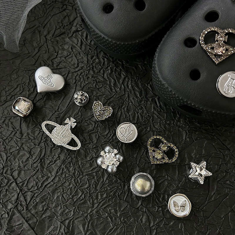 Saturn series hole shoes accessories high sense three-dimensional metal shoes flower cross shoe buckle universal diy shoe accessories