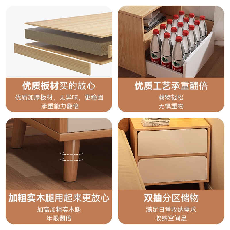 简约床头柜家用卧室储物柜替代品出租屋用小型现代简易床边收纳柜|undefined