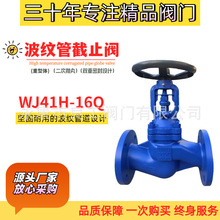WJ41H-16Q波纹管法兰截止阀锅炉高温蒸汽球墨导阀门DN15-200