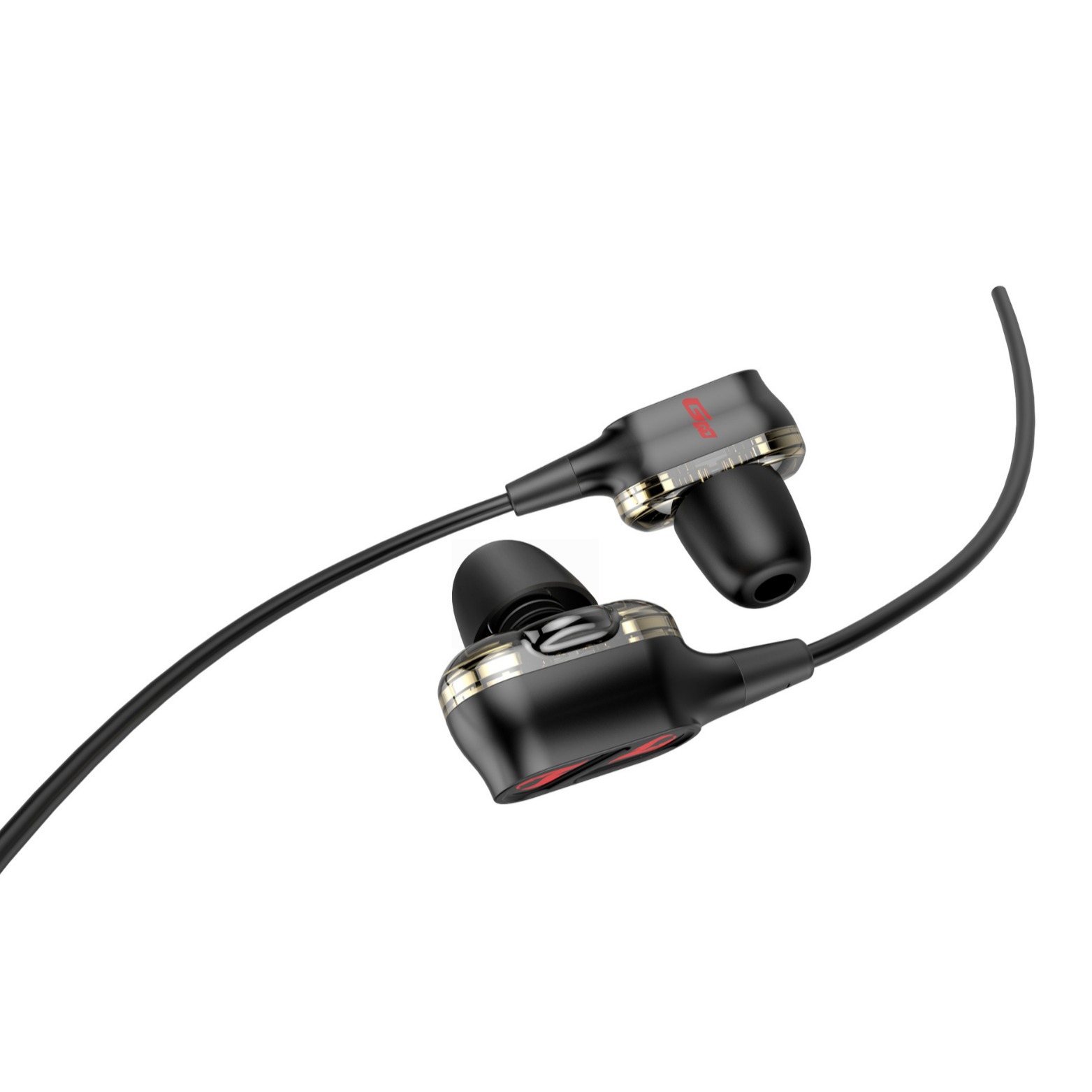 Transfronterizo de cuatro núcleos dual juego de auriculares dinámico quad-core dual dinámico con cable universal teléfono móvil auriculares con cable