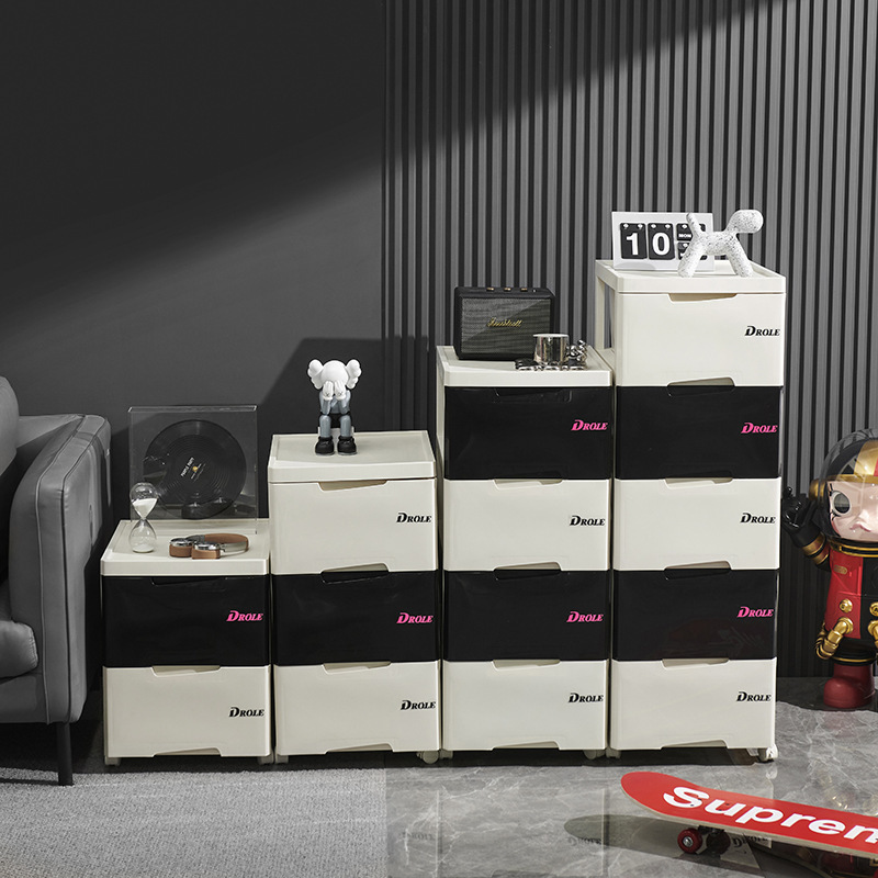 Customized Household Large-Capacity Drawer-Type Storage Rack Floor-Standing Movable Bedroom Bedside Storage Cabinet Multi-Layer Storage Rack