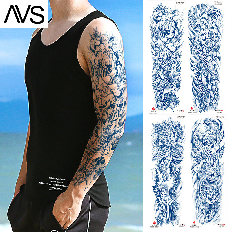 Large flower arm tattoo stickers full arm waterproof tattoo temporary multiple optional full arm tattoo stickers