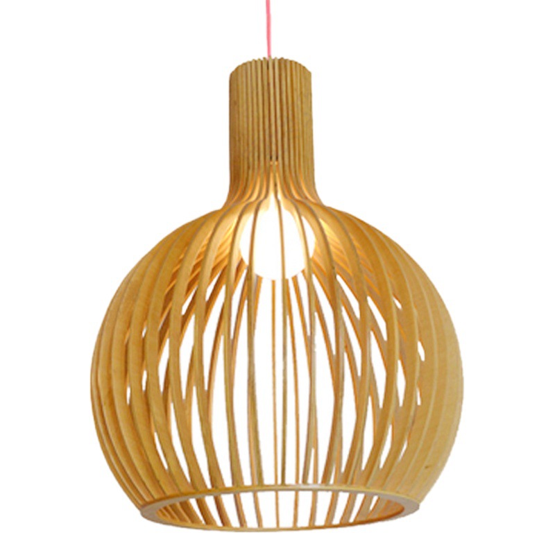 Lámpara Colgante de Madera Estilo Japonés Vintage, Lámpara Creativa para Restaurante de Estilo Campestre, Lámpara de Tatami, en Existencia, Iluminación Zhongshan