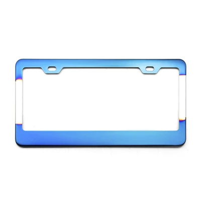 Cross-Border New American Standard Retro Sunflower Aluminum Alloy Car License Plate Frame American Halloween Camouflage License Plate Frame (License plate holder/license plate holder) - xc-w014-steel-baked-blue