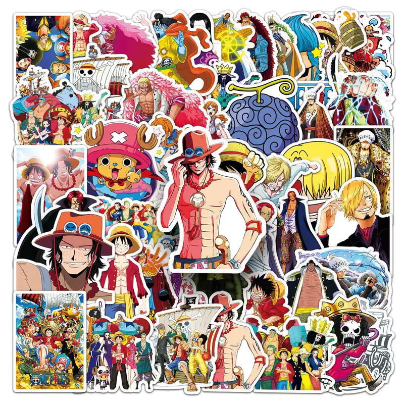 50 наклейки-одноколонные граффити One Piece индивидуальные кросс-бортовый мультфильм японский мультфильм ONE PIECE декоративные наклейки для скейтборда и мобильного телефона