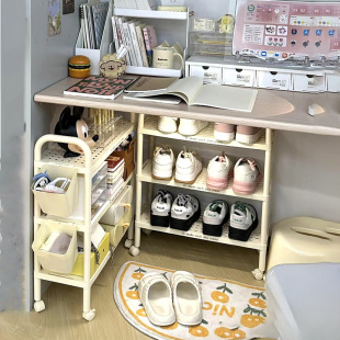 Simple Shoe Rack for Home Use, Shoe Cabinet for Dormitory or Rental House, Multi-Layer Shoe Storage under the Table, Dustproof, Behind-The-Door Organizer