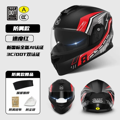 Motosiklet kaskı (dəbilqə) – Certified Motorcycle Helmet Men's Four - dot3c-speed-red-removable-scarf