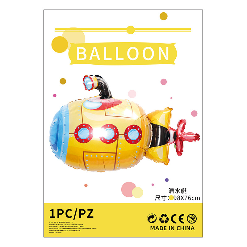Herramientas de transporte globo de película de aluminio embalaje independiente camión de bomberos ingeniería vehículo avión juguete para niños globo de película de aluminio al por mayor