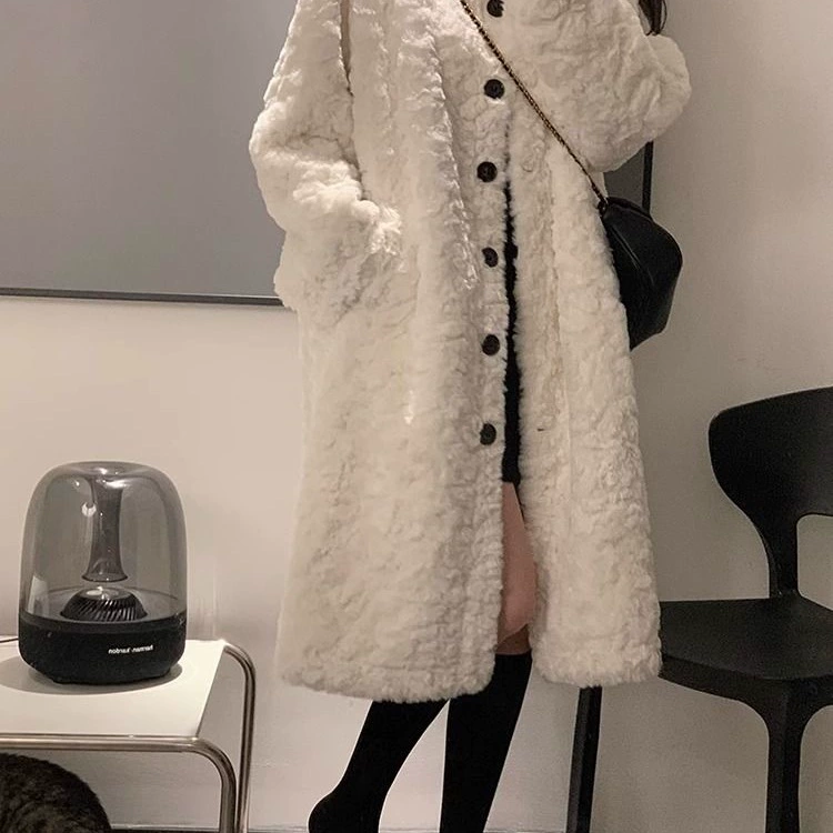 Long design velvet jacket, loose fit, increased thickness